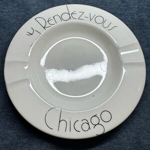 Vintage Le Rendez-Vous Bar Chicago Ceramic Ashtray Tobacciana